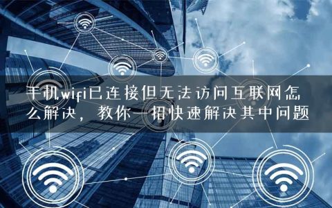 手机wifi已连接但无法访问互联网怎么解决，教你一招快速解决其中问题