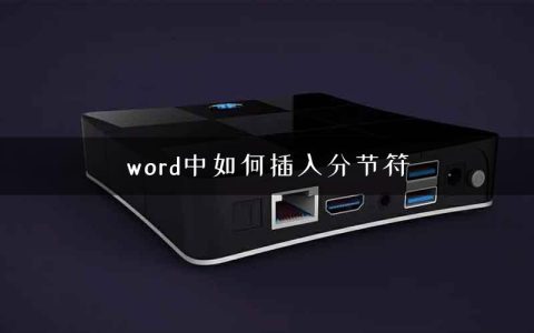 word中如何插入分节符