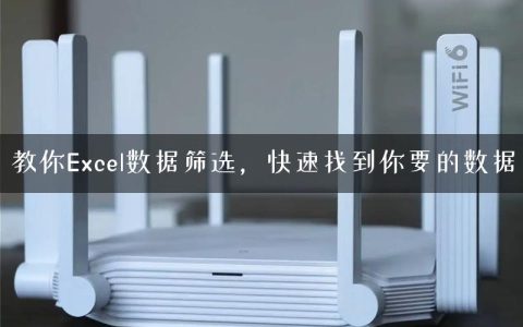 教你Excel数据筛选，快速找到你要的数据