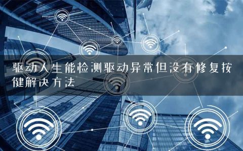 驱动人生能检测驱动异常但没有修复按键解决方法
