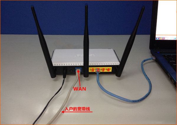 宽带是入户网线接入时，路由器的正确连接示意图
