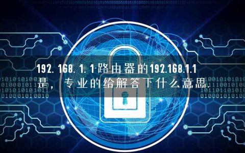 192. 168. 1. 1-路由器的192.168.1.1是，专业的给解答下什么意思.
