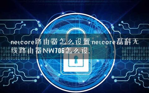 netcore路由器怎么设置-netcore磊科无线路由器NW706怎么设.