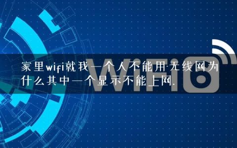 家里wifi就我一个人不能用-无线网为什么其中一个显示不能上网.