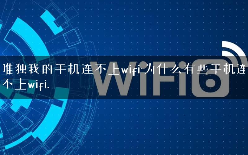 唯独我的手机连不上wifi-为什么有些手机连不上wifi.