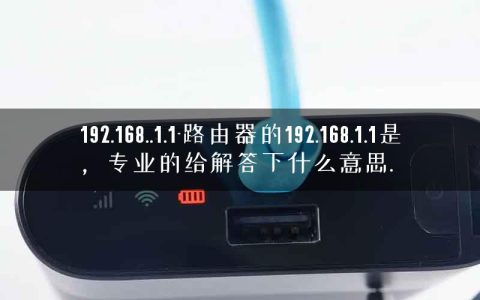 192.168..1.1-路由器的192.168.1.1是，专业的给解答下什么意思.