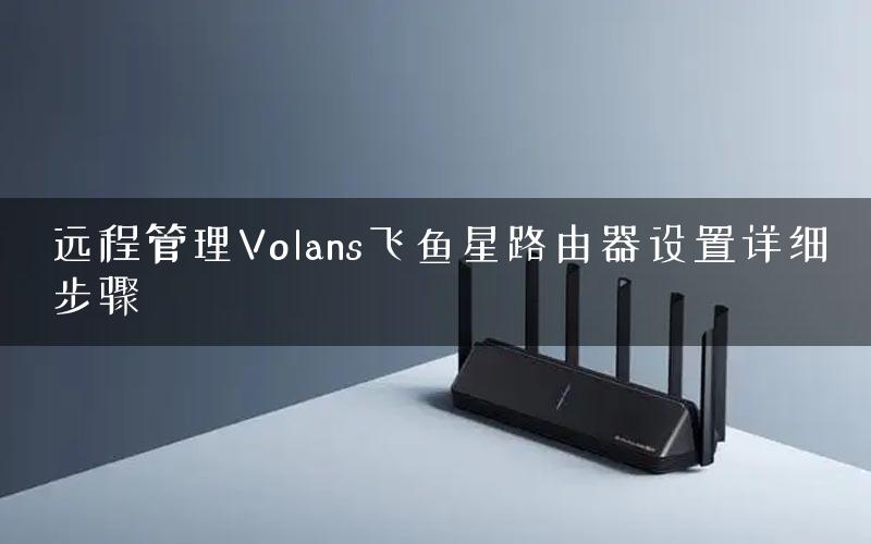 远程管理Volans飞鱼星路由器设置详细步骤