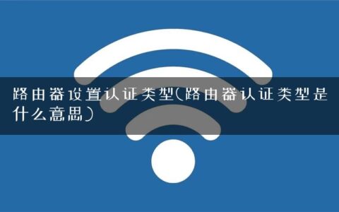 路由器设置认证类型(路由器认证类型是什么意思)