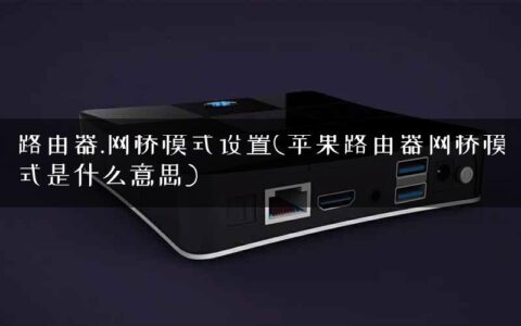 路由器.网桥模式设置(苹果路由器网桥模式是什么意思)