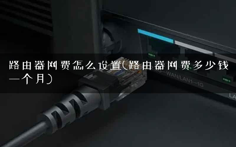 路由器网费怎么设置(路由器网费多少钱一个月) 路由器网费怎么设置(路由器网费多少钱一个月)