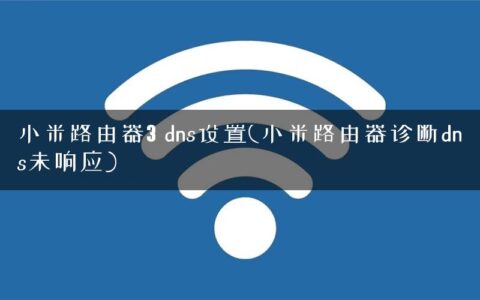 小米路由器3 dns设置(小米路由器诊断dns未响应)