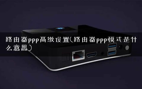 路由器ppp高级设置(路由器ppp模式是什么意思)