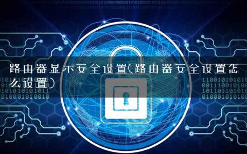 路由器显示安全设置(路由器安全设置怎么设置)