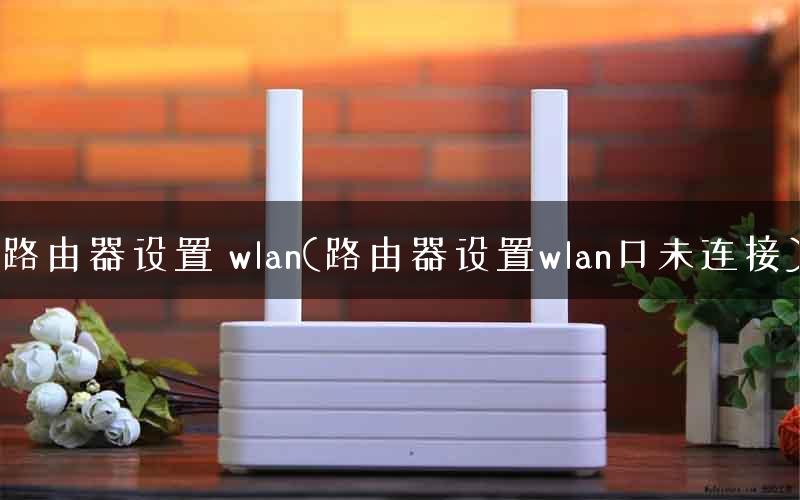 路由器设置 wlan(路由器设置wlan口未连接)
