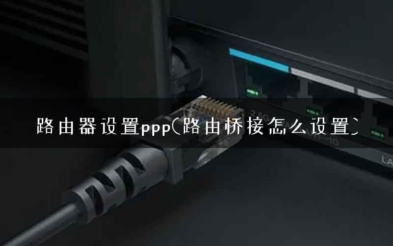 路由器设置ppp(路由桥接怎么设置)