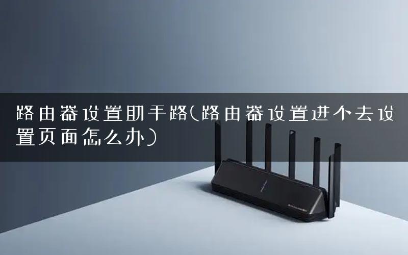 路由器设置助手路(路由器设置进不去设置页面怎么办) 路由器设置助手路(路由器设置进不去设置页面怎么办)