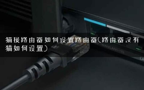 猫接路由器如何设置路由器(路由器没有猫如何设置)