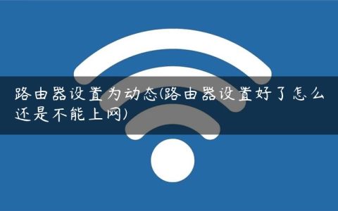路由器设置为动态(路由器设置好了怎么还是不能上网)