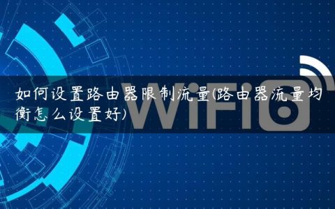 如何设置路由器限制流量(路由器流量均衡怎么设置好)