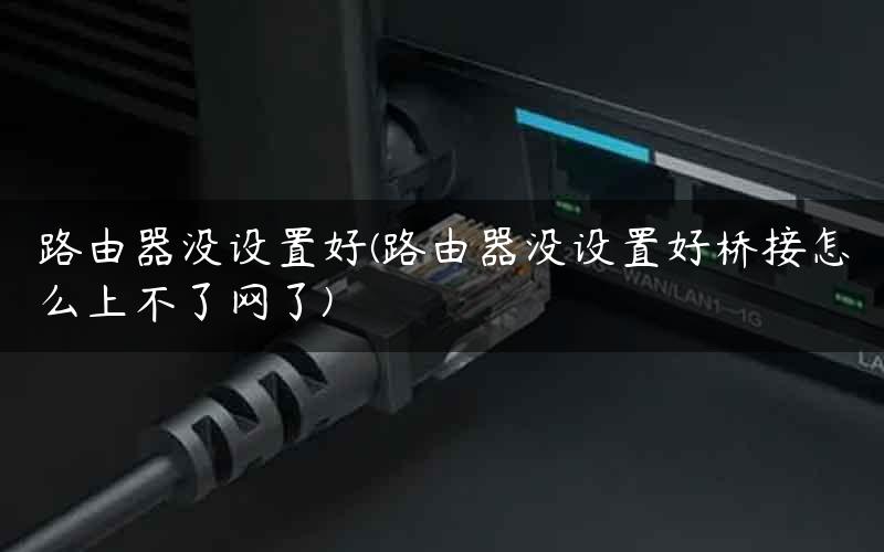 路由器没设置好(路由器没设置好桥接怎么上不了网了)