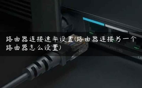 路由器连接速率设置(路由器连接另一个路由器怎么设置)