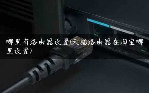 哪里有路由器设置(天猫路由器在淘宝哪里设置)