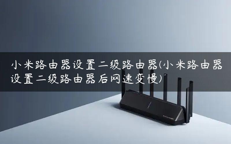 小米路由器设置二级路由器(小米路由器设置二级路由器后网速变慢)