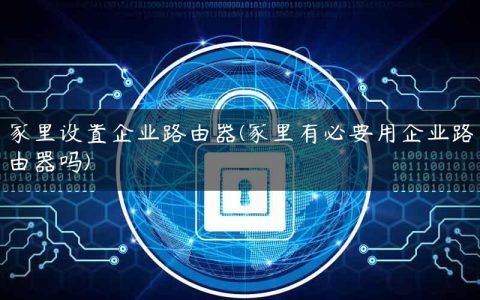 家里设置企业路由器(家里有必要用企业路由器吗)