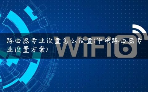 路由器专业设置怎么设置(华硕路由器专业设置方案)