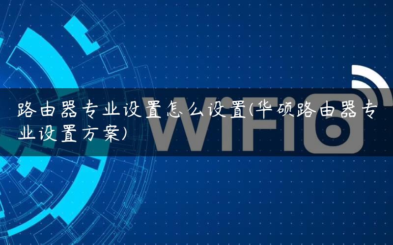 路由器专业设置怎么设置(华硕路由器专业设置方案)