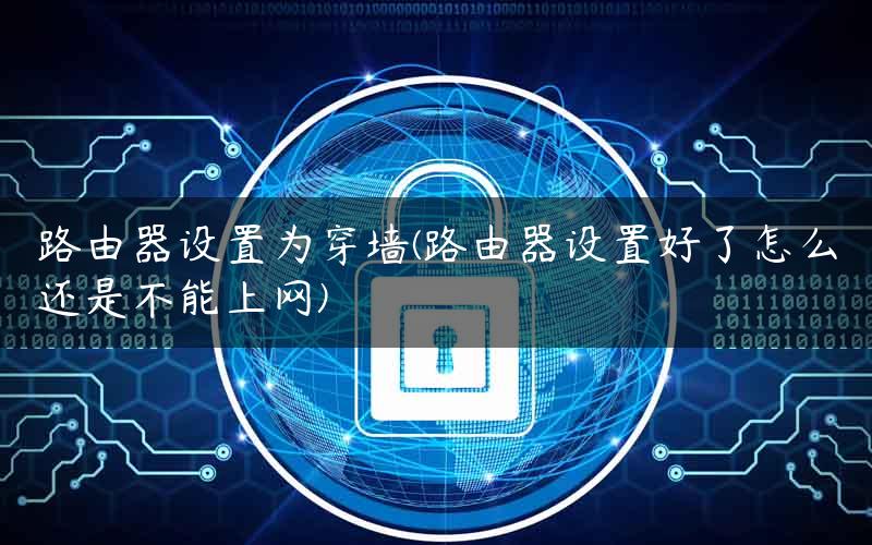 路由器设置为穿墙(路由器设置好了怎么还是不能上网)