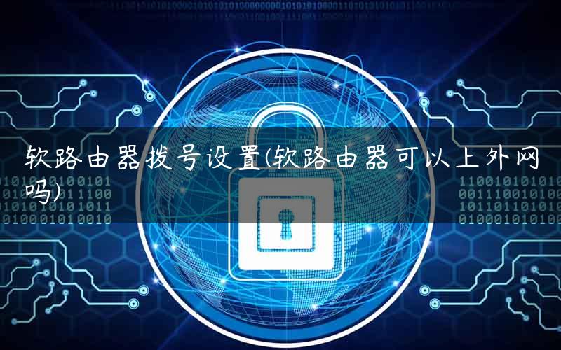 软路由器拨号设置(软路由器可以上外网吗)