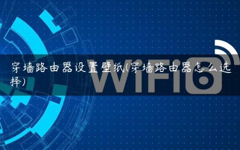 穿墙路由器设置壁纸(穿墙路由器怎么选择)