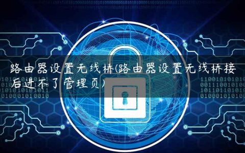 路由器设置无线桥(路由器设置无线桥接后进不了管理页)