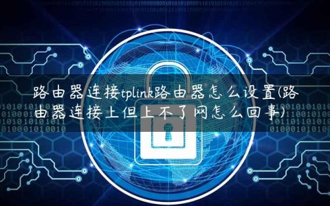 路由器连接tplink路由器怎么设置(路由器连接上但上不了网怎么回事)