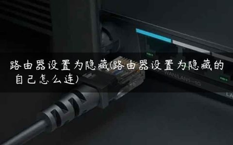 路由器设置为隐藏(路由器设置为隐藏的 自己怎么连)