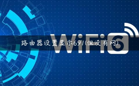 路由器设置显示691(但没有网)