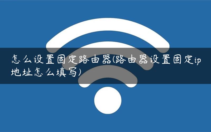 怎么设置固定路由器(路由器设置固定ip地址怎么填写)