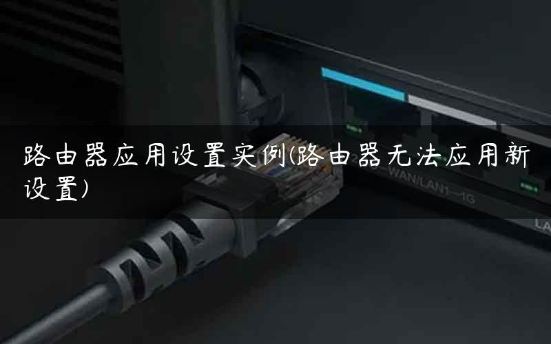 路由器应用设置实例(路由器无法应用新设置)