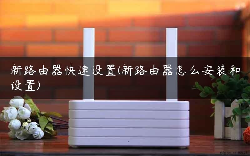 新路由器快速设置(新路由器怎么安装和设置)