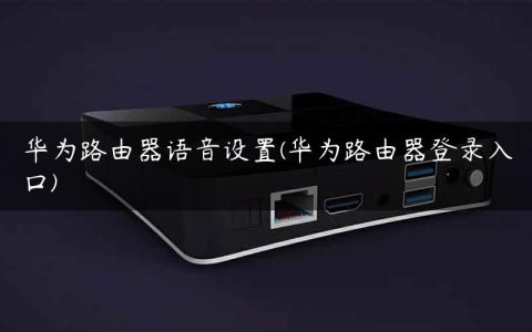 华为路由器语音设置(华为路由器登录入口)