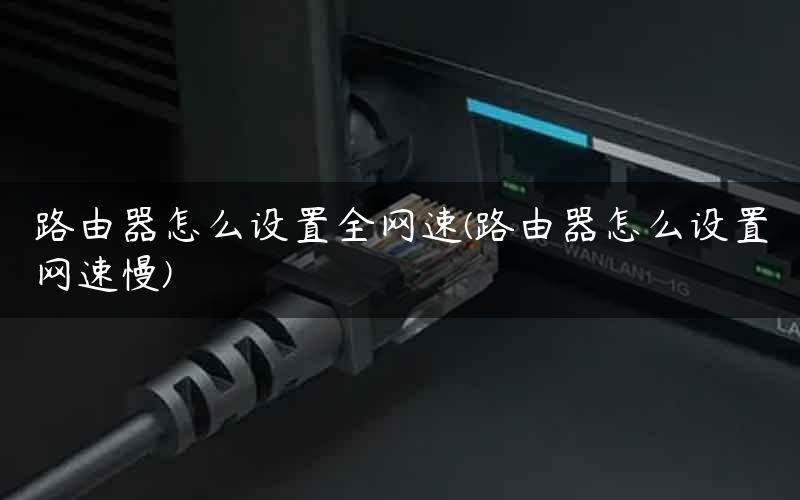 路由器怎么设置全网速(路由器怎么设置网速慢)