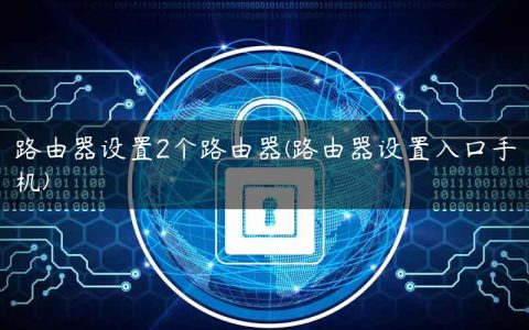 路由器设置2个路由器(路由器设置入口手机)