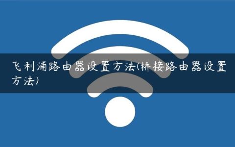 飞利浦路由器设置方法(桥接路由器设置方法)