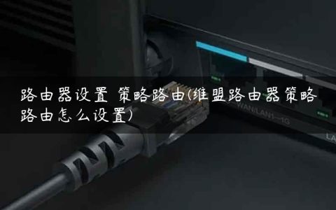 路由器设置 策略路由(维盟路由器策略路由怎么设置)