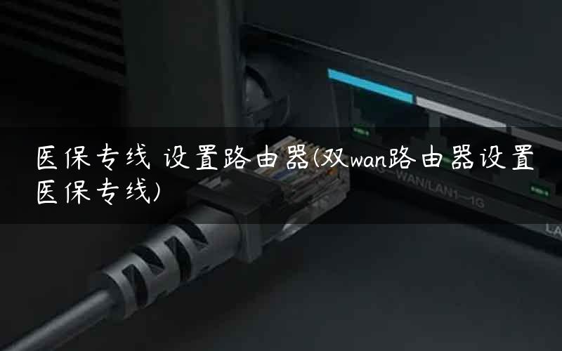 医保专线 设置路由器(双wan路由器设置医保专线)