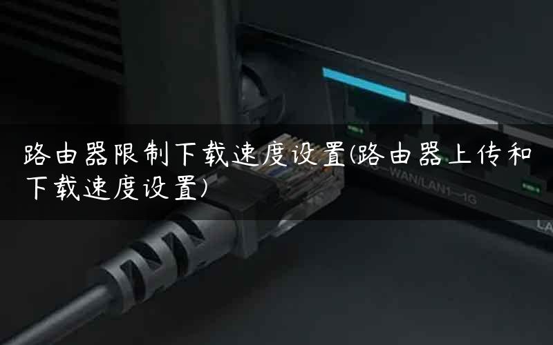 路由器限制下载速度设置(路由器上传和下载速度设置)