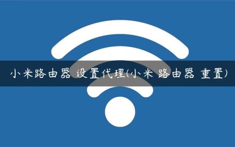 小米路由器 设置代理(小米 路由器 重置)