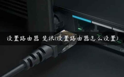 设置路由器 斐讯(设置路由器怎么设置)
