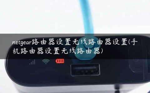 netgear路由器设置无线路由器设置(手机路由器设置无线路由器)